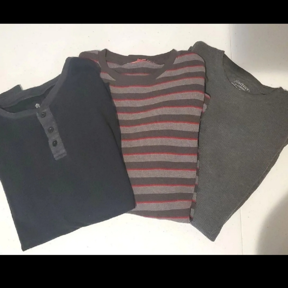 Mens long sleeve waffle henley